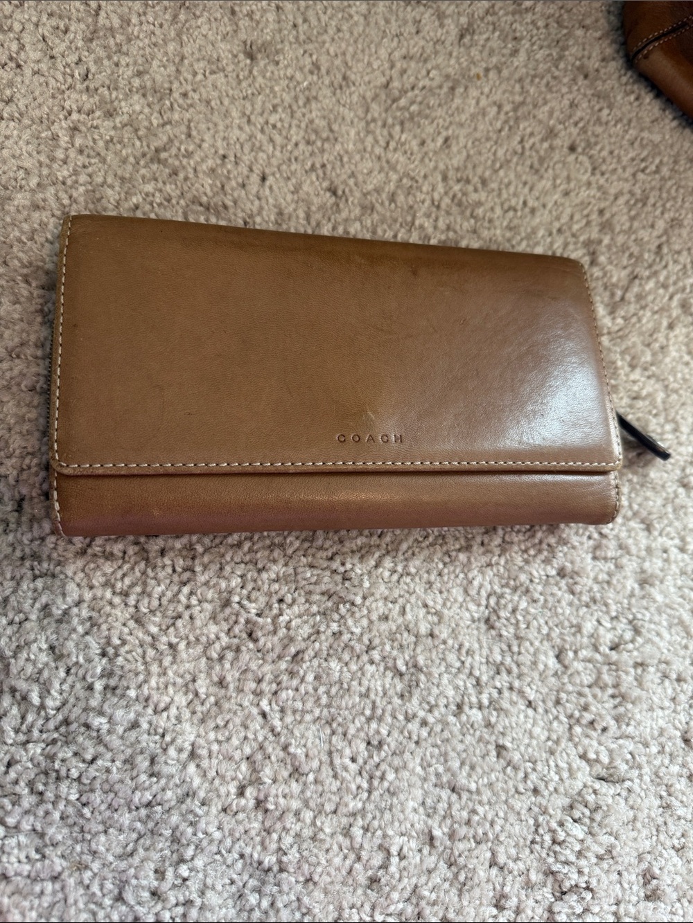 Coach British Tan Trifold Wallet